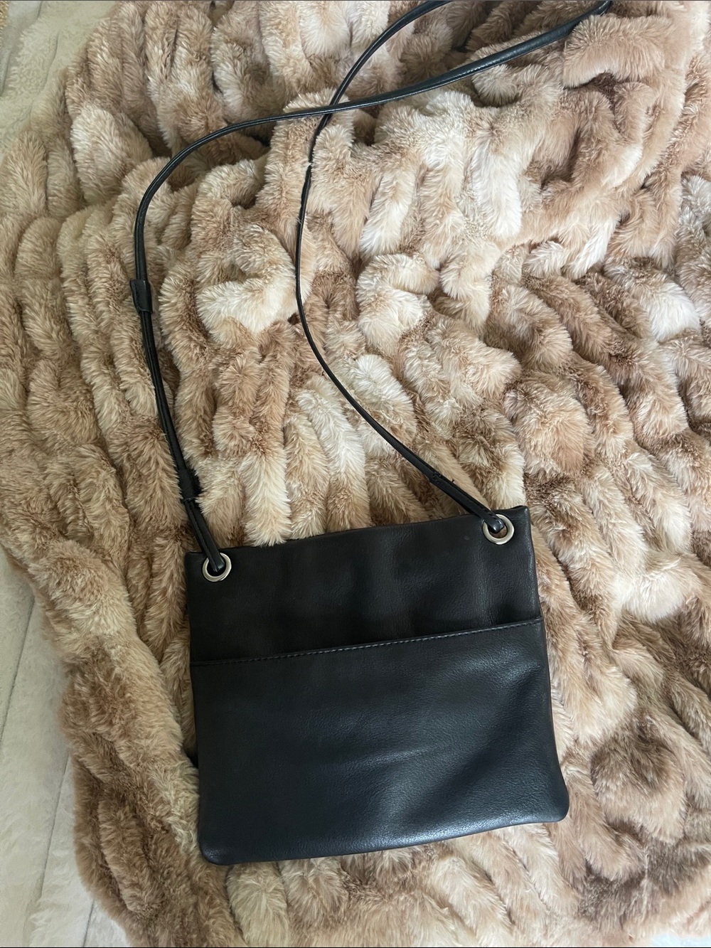 Classic Black Leather Crossbody Bag